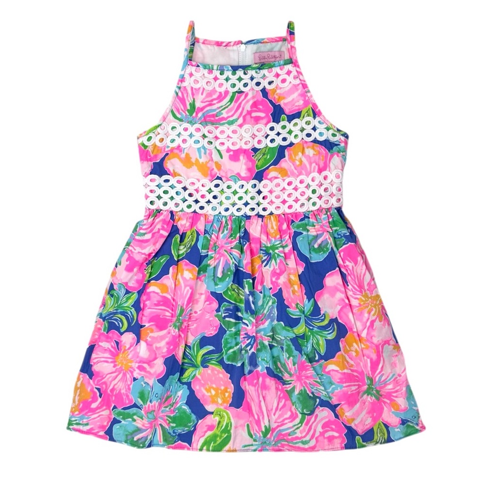 Lilly Pulitzer Elize Jungle Utopia Sun Dress Pink Blue 7